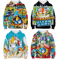 Dzieci Super Zings bluza z kapturem chłopcy dziewczęta Cartoon swetry z nadrukiem 3D dzieci Superzings bluza Harajuku Streetwear wiosna zima